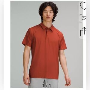 Lululemon Mens Rust Stretch Golf Tennis Performance Polo Shirt Size M
